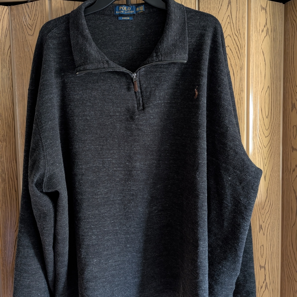 Polo by Ralph Lauren Men's Dark Gray 1/4 Zip Pullover Size 3XLB